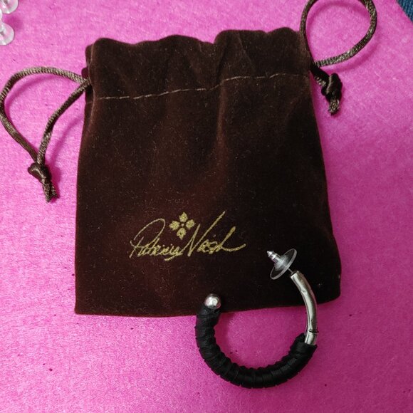 Patricia Nash leather wrapped hoop earrings - Picture 2 of 3